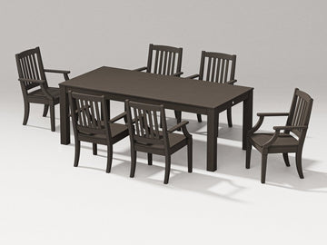 Estate Arm Chair 7-Piece Parsons Table Dining Set Photo