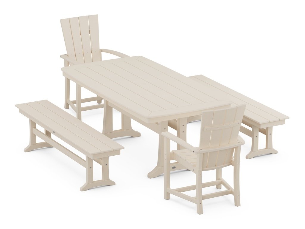 Quattro 5-Piece Dining Set with Trestle Legs Photo