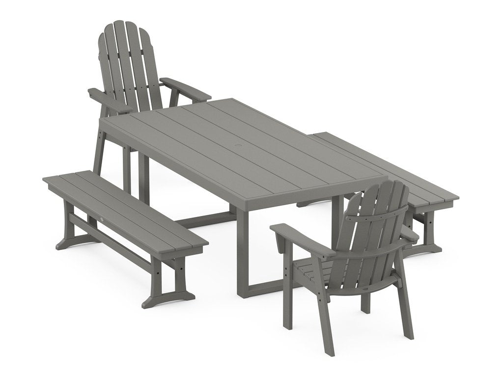 Vineyard Adirondack 5-Piece Dining Set with Benches Photo