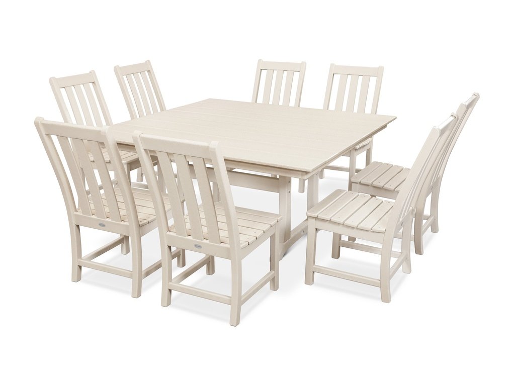 Vineyard 9-Piece Farmhouse Trestle Dining Set Photo