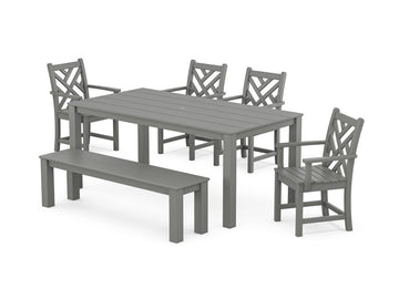 Chippendale 6-Piece Parsons Dining Set with Bench Photo