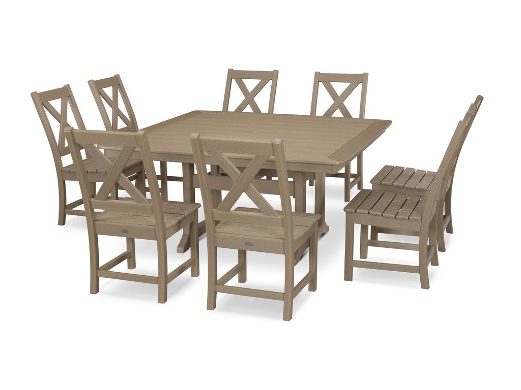 Braxton 9-Piece Nautical Trestle Dining Set Photo