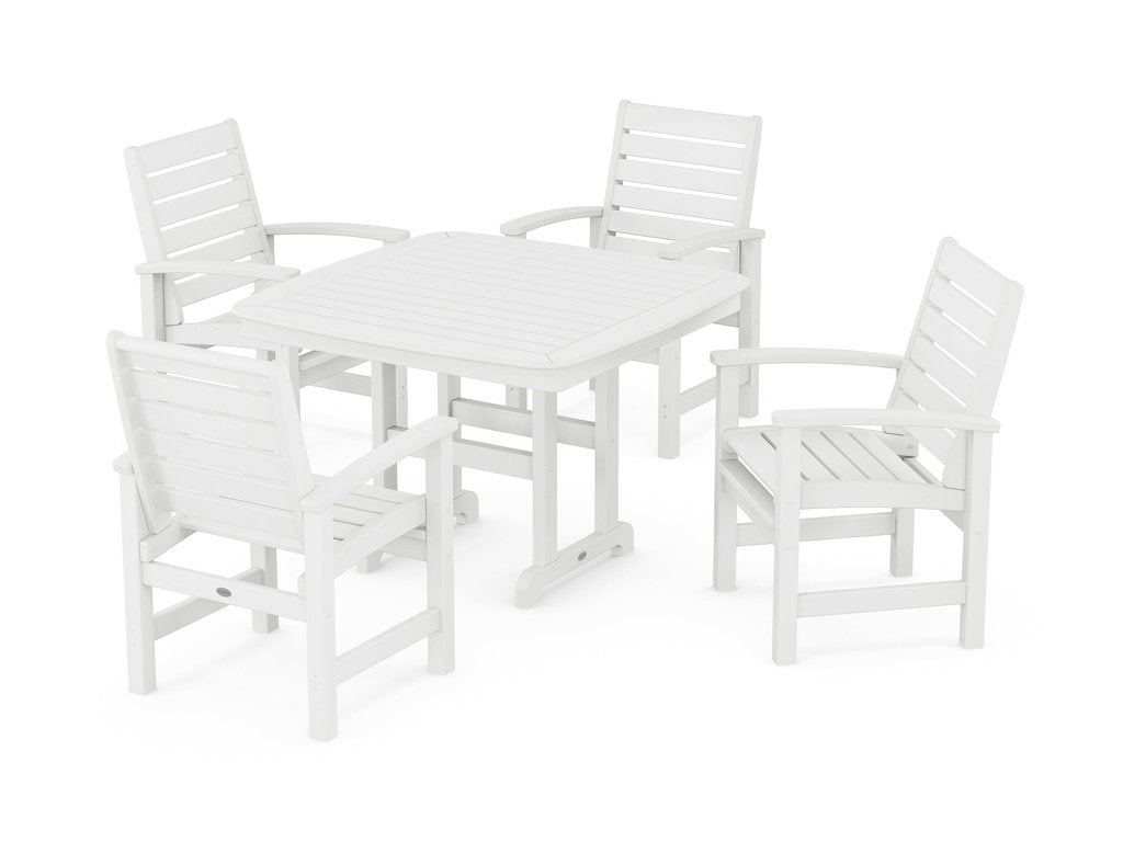 Signature 5-Piece Dining Set with Trestle Legs Photo