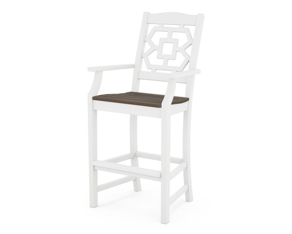 Chinoiserie Bar Arm Chair | Natural Finish - Retreat Home Furniture