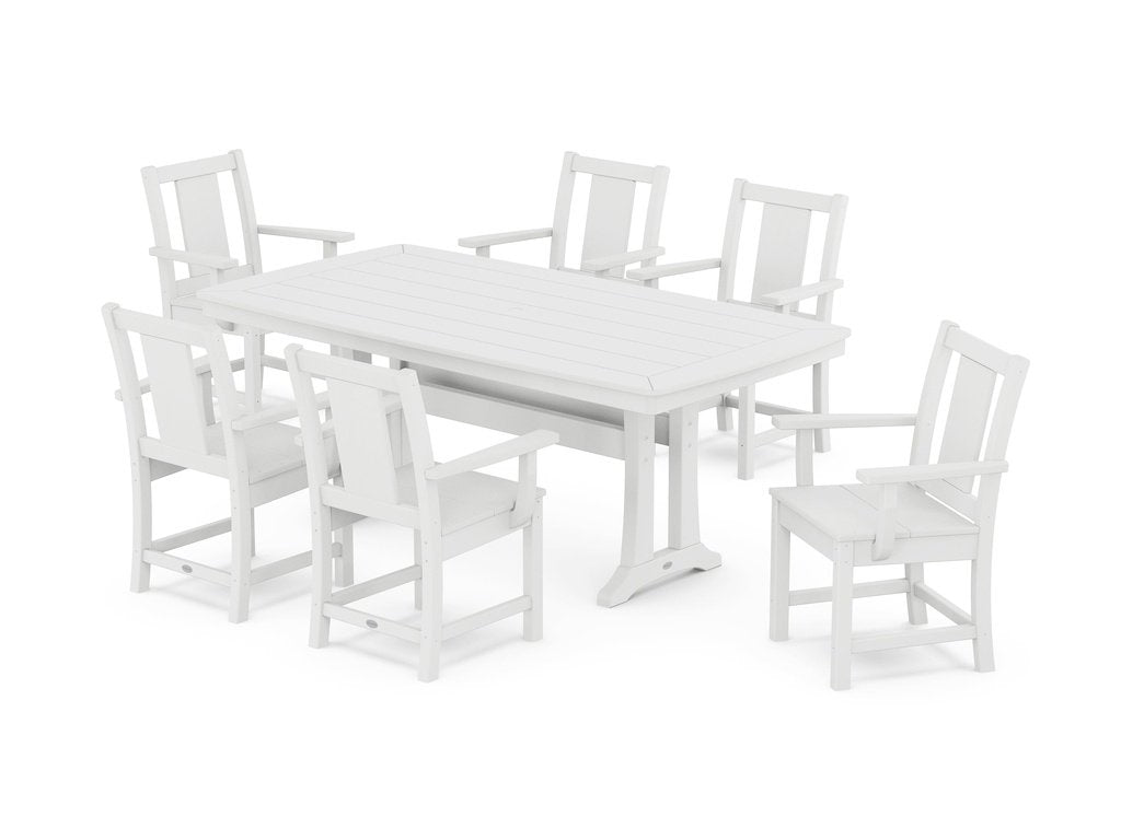 Prairie Arm Chair 7-Piece Dining Set with Trestle Legs Photo