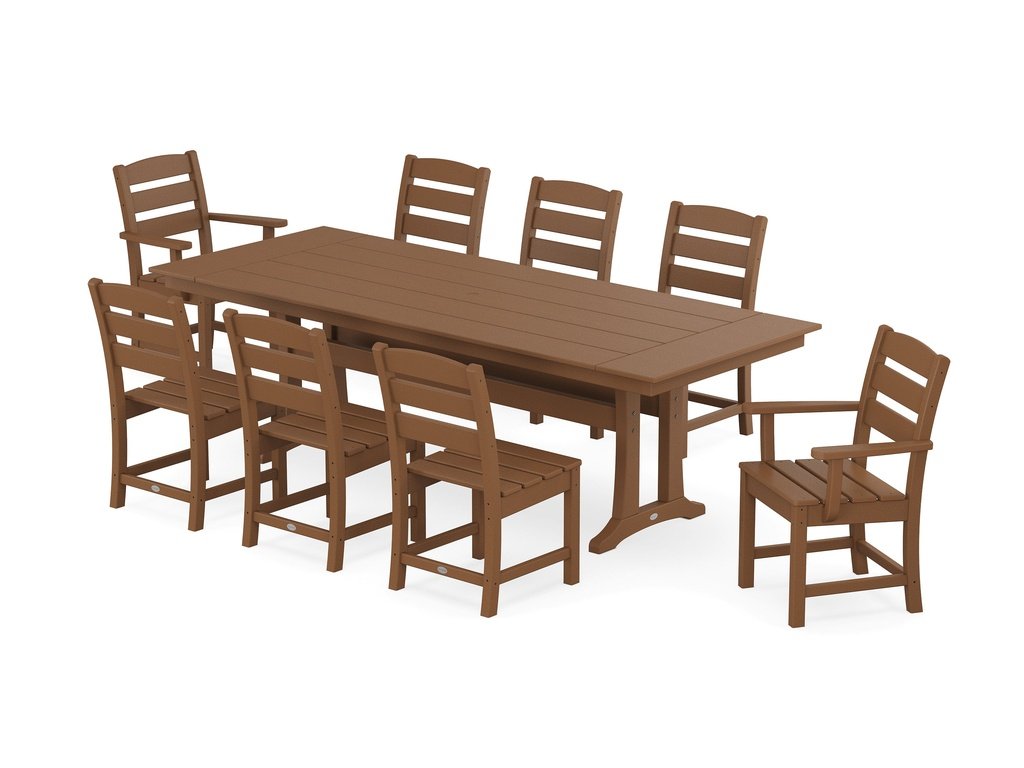 Lakeside 9-Piece Farmhouse Dining Set with Trestle Legs Photo