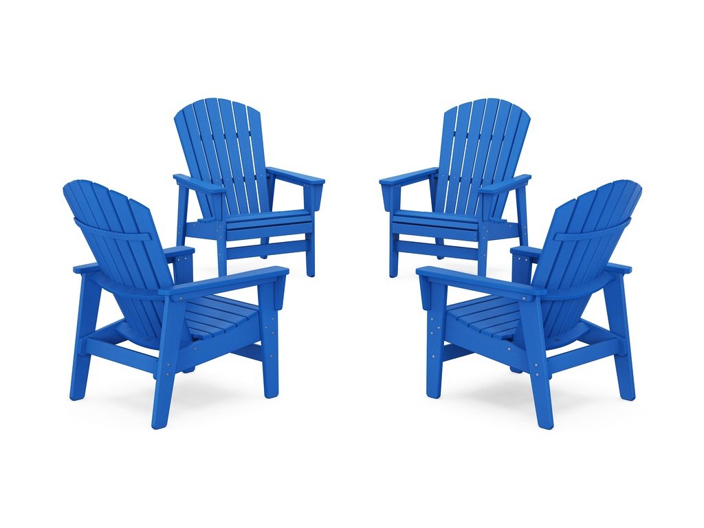 4-Piece Nautical Grand Upright Adirondack Chair Conversation Set Photo