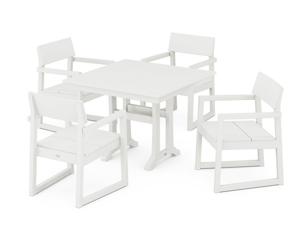 EDGE 5-Piece Farmhouse Dining Set With Trestle Legs Photo