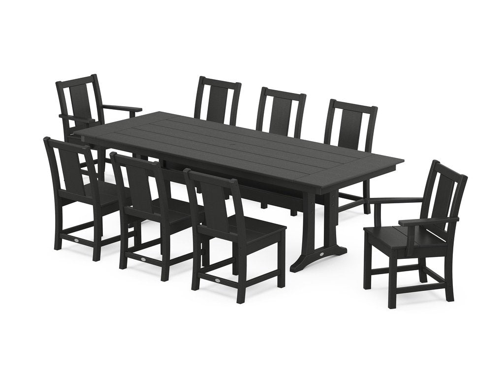 Prairie 9-Piece Farmhouse Dining Set with Trestle Legs Photo