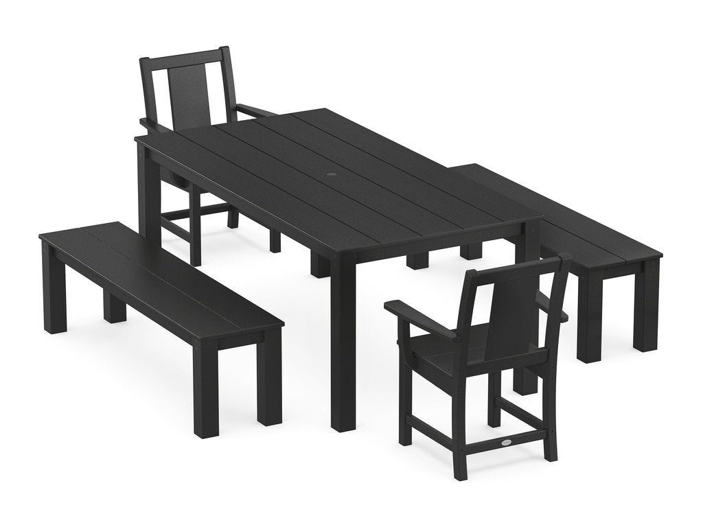 Prairie 5-Piece Parsons Dining Set with Benches Photo