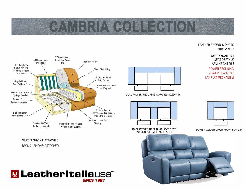 Bel Air Leather Reclining Sofa - Retreat Home Furniture