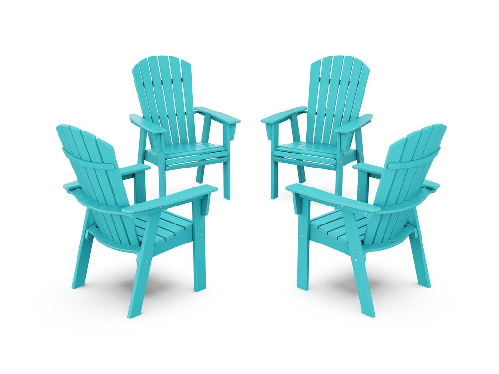 Nautical 4-Piece Curveback Upright Adirondack Conversation Set Photo