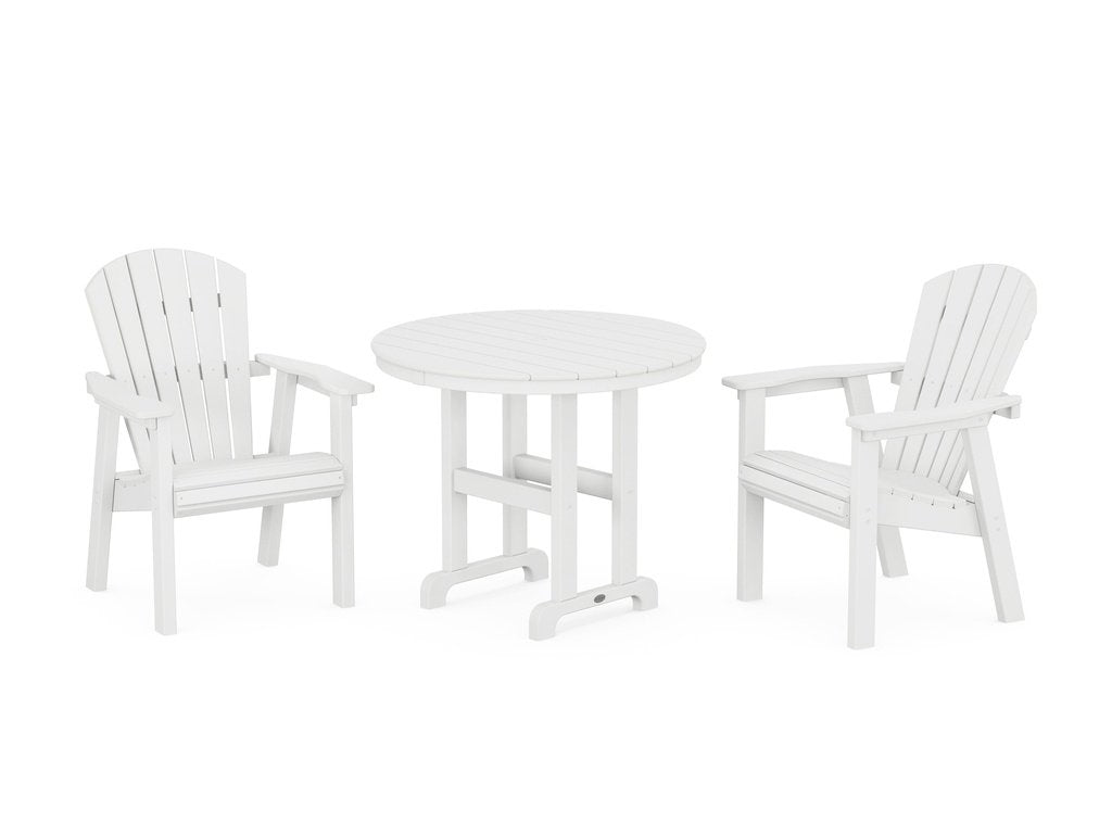 Seashell 3-Piece Round Farmhouse Dining Set Photo