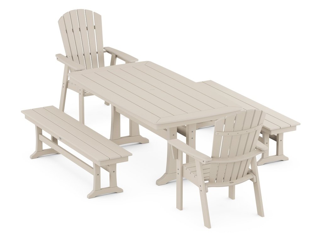 Nautical Adirondack 5-Piece Dining Set with Trestle Legs Photo