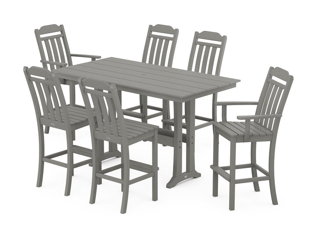 Country Living 7-Piece Farmhouse Bar Set with Trestle Legs Photo