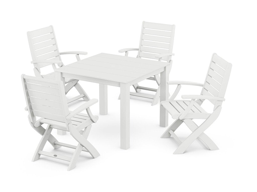 Signature Folding Chair 5-Piece Parsons Dining Set Photo