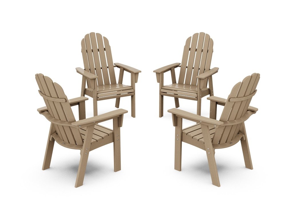 Vineyard 4-Piece Curveback Upright Adirondack Conversation Set Photo