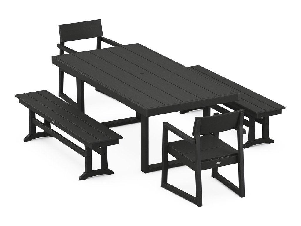 EDGE 5-Piece Dining Set with Benches Photo