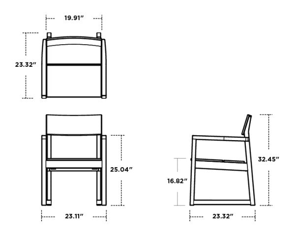 EDGE Dining Arm Chair | Natural Finish - Retreat Home Furniture