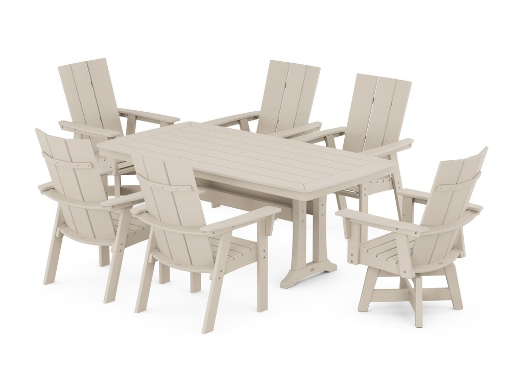 Modern Adirondack 7-Piece Dining Set with Trestle Legs Photo