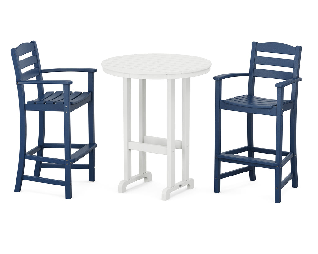 La Casa Café 3-Piece Round Farmhouse Bar Set Photo