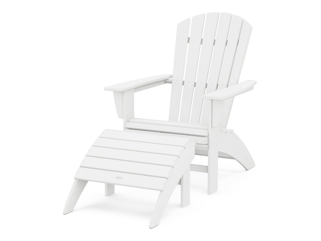 Nautical Curveback Adirondack Chair 2-Piece Set with Ottoman Photo