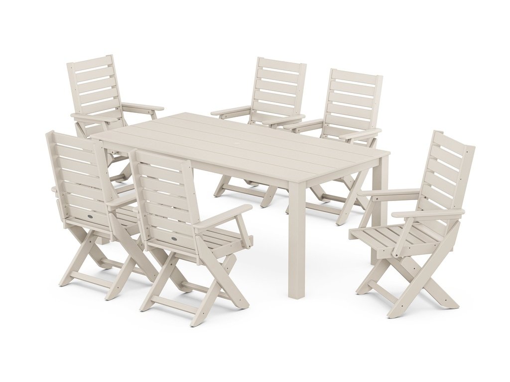 Captain Folding Chair 7-Piece Parsons Dining Set Photo