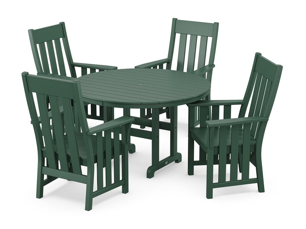 Acadia 5-Piece Round Farmhouse Dining Set Photo