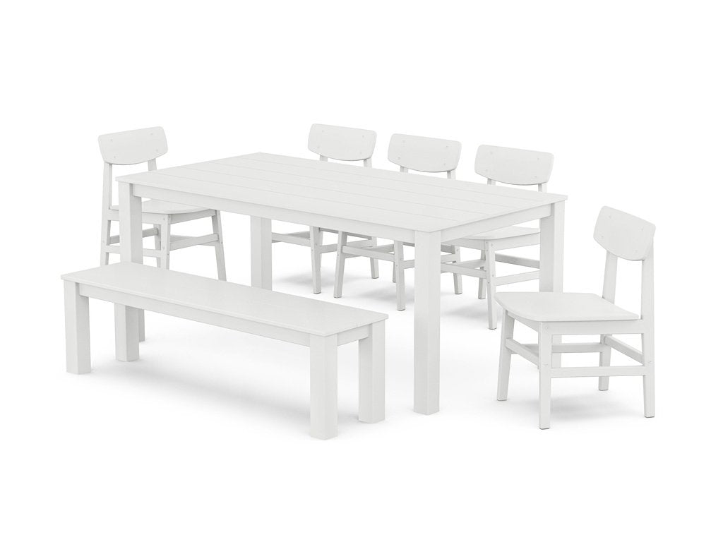 Modern Studio Urban Chair 7-Piece Parsons Dining Set with Bench Photo