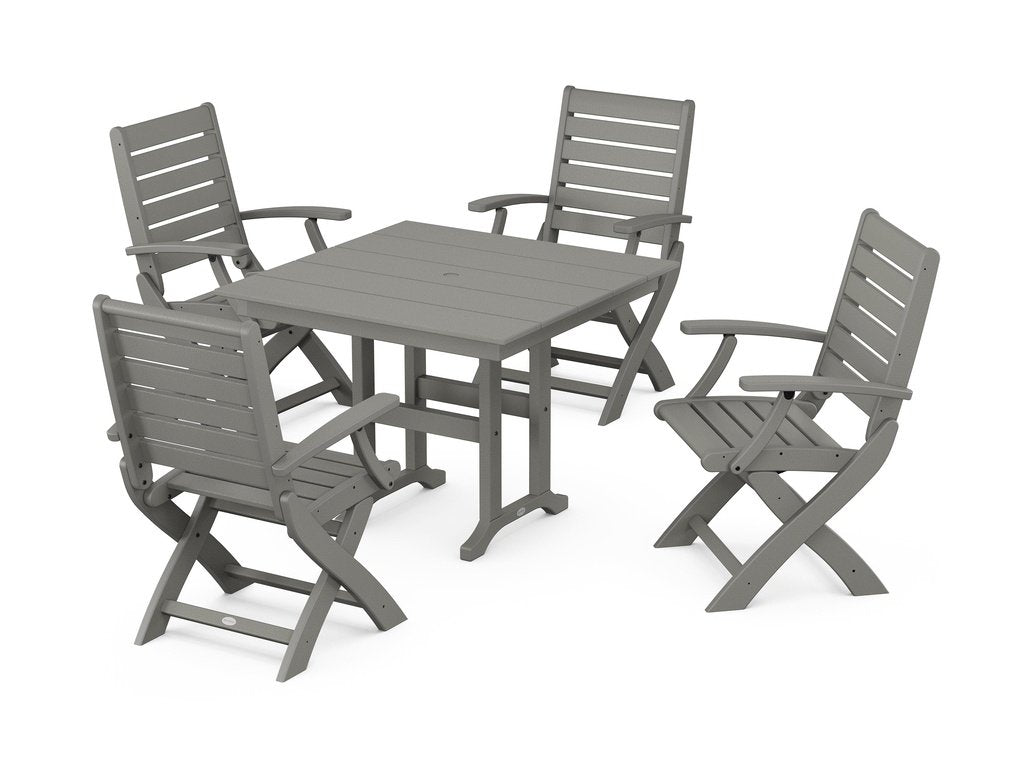 Signature Folding Chair 5-Piece Farmhouse Dining Set Photo