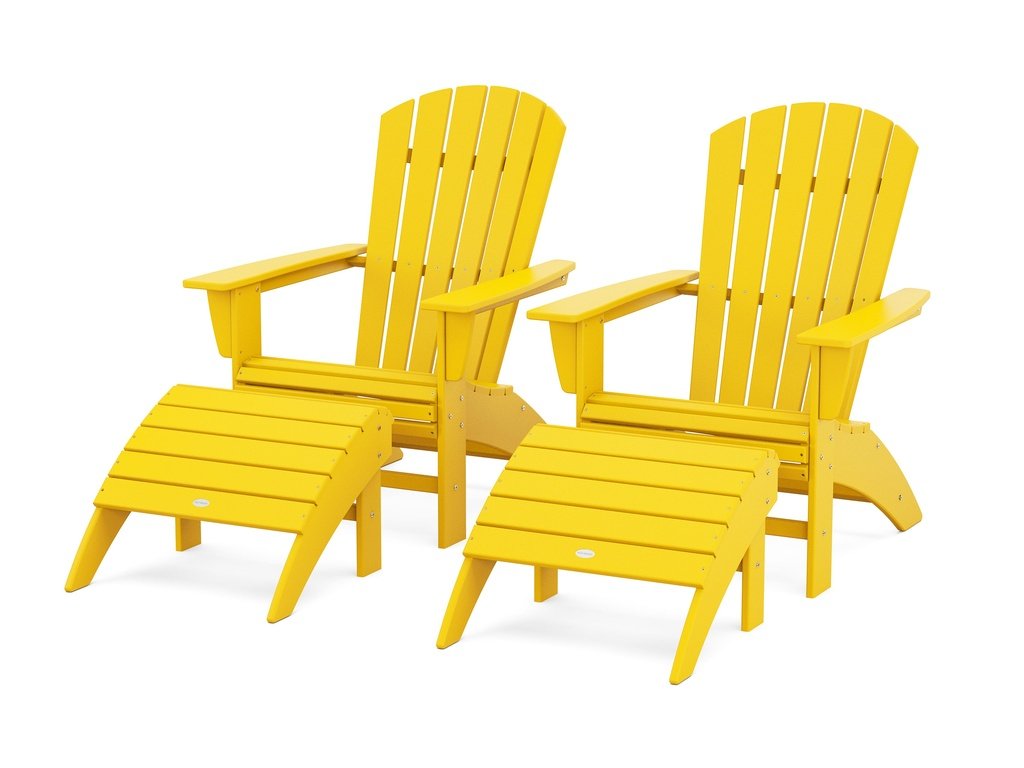 Nautical Curveback Adirondack Chair 4-Piece Set with Ottomans Photo