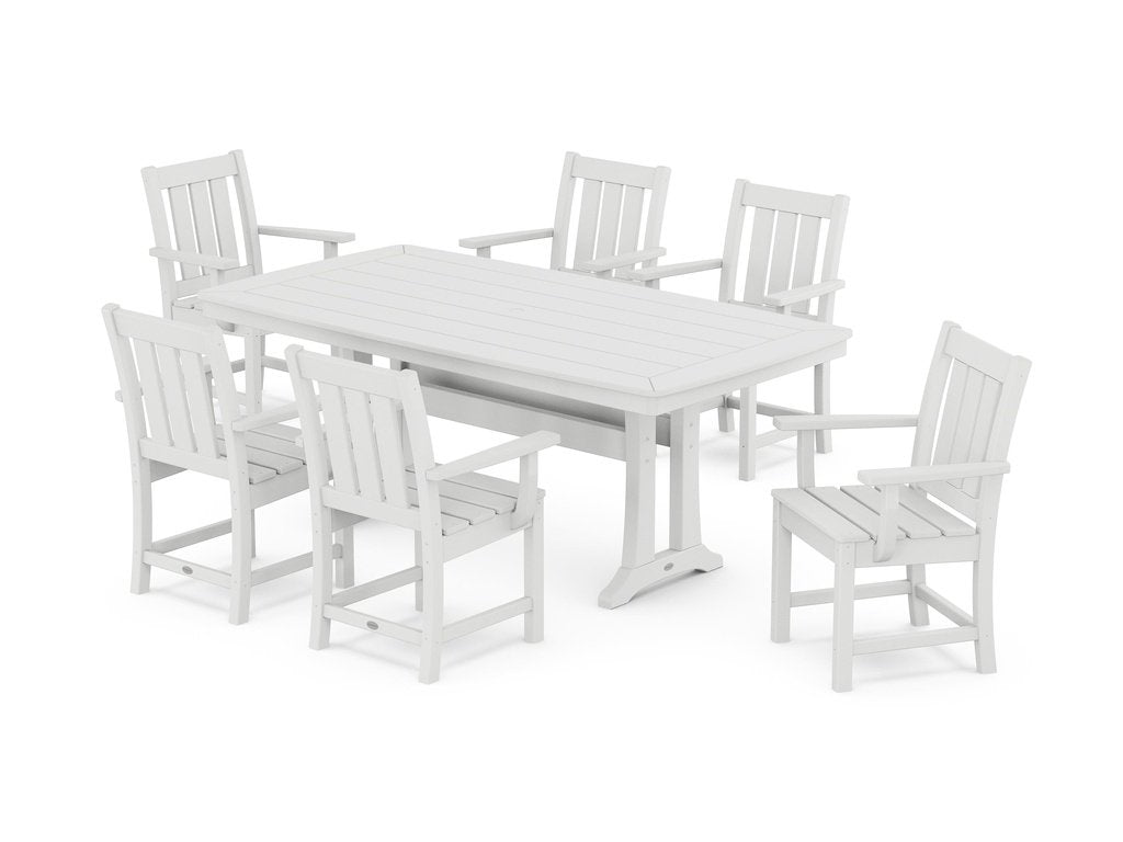 Oxford Arm Chair 7-Piece Dining Set with Trestle Legs Photo