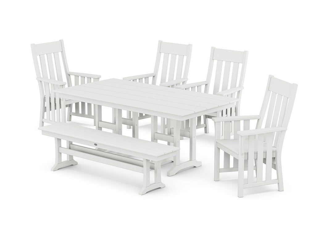 Acadia 6-Piece Farmhouse Dining Set with Bench Photo