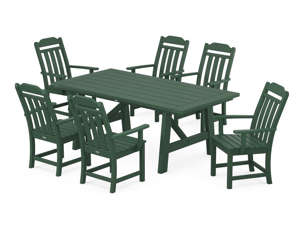 Country Living Arm Chair 7-Piece Rustic Farmhouse Dining Set Photo