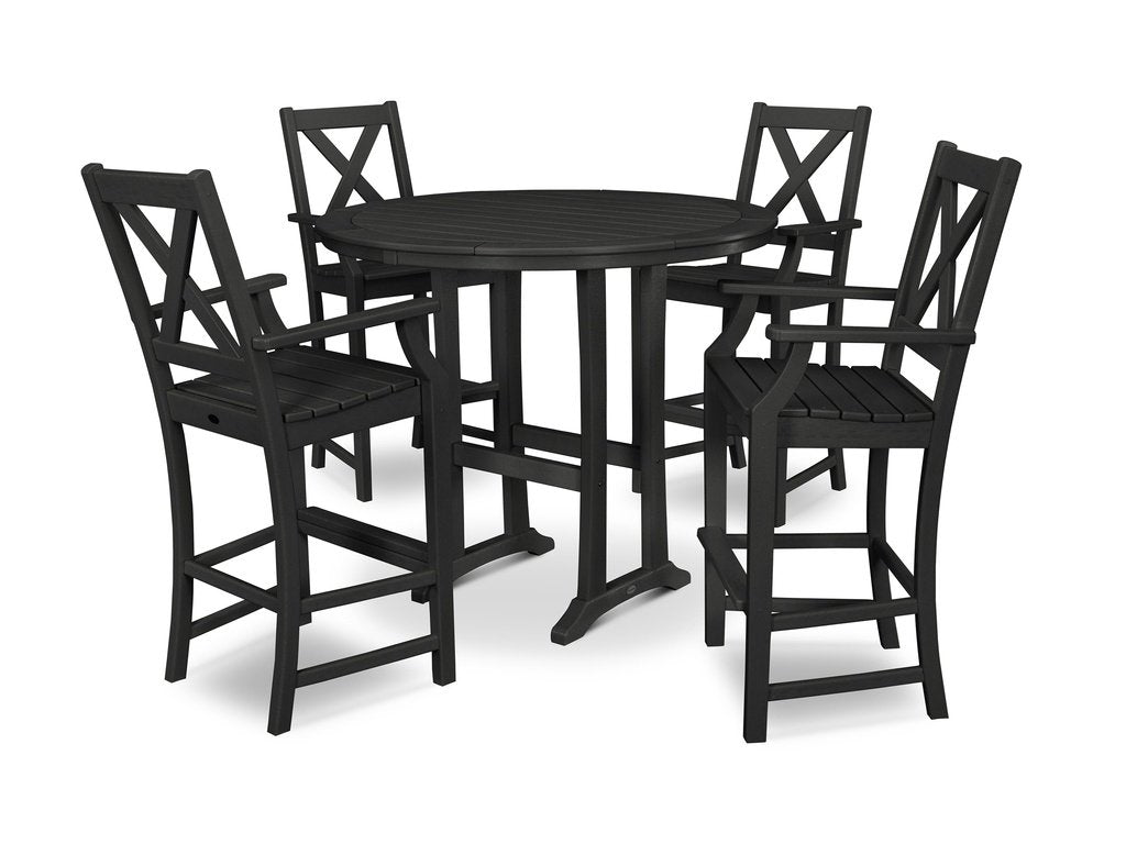 Braxton 5-Piece Nautical Trestle Arm Chair Bar Set Photo