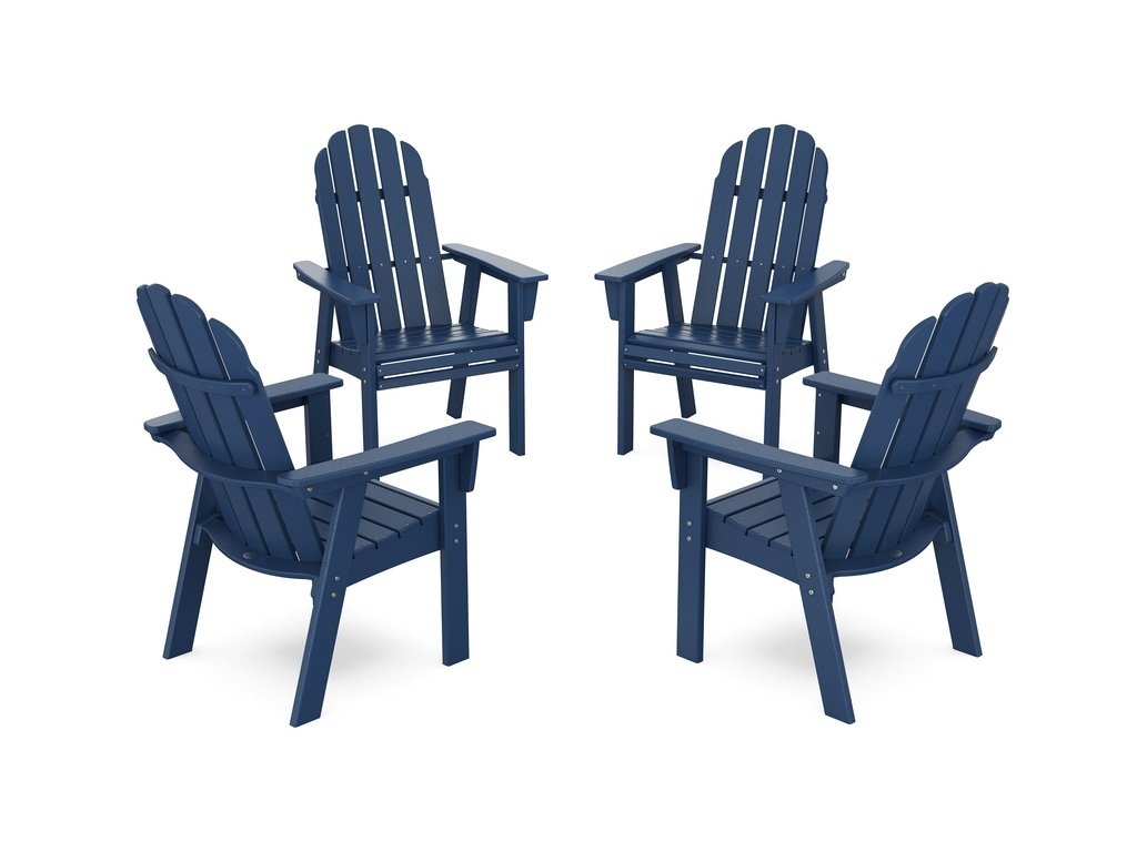 Vineyard 4-Piece Curveback Upright Adirondack Conversation Set Photo