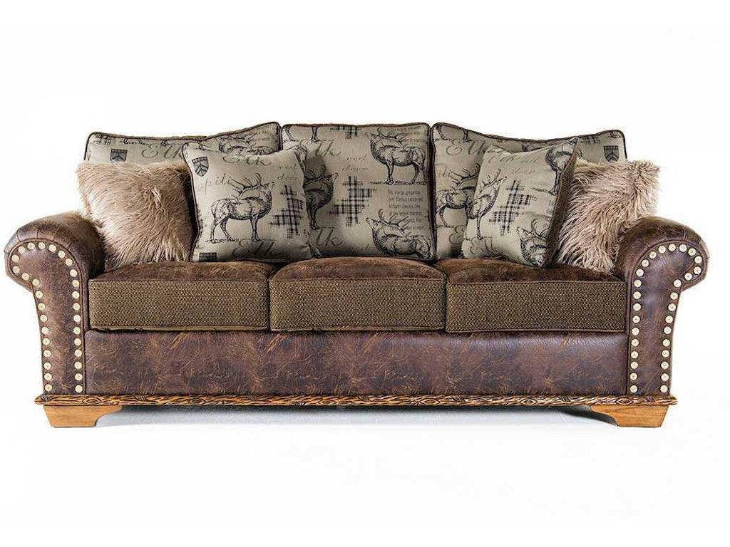 Whitetail Ridge Sofa with Bullet Nailheads