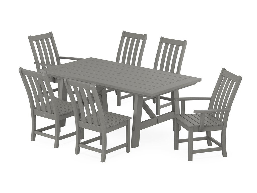 Vineyard 7-Piece Rustic Farmhouse Dining Set Photo