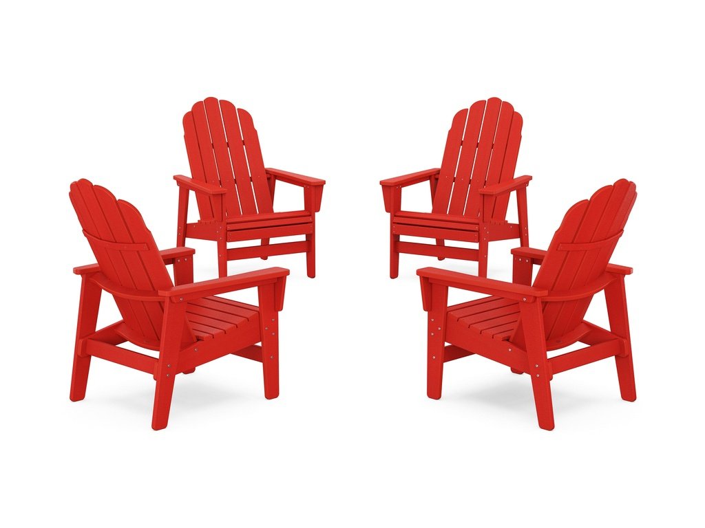 4-Piece Vineyard Grand Upright Adirondack Chair Conversation Set Photo