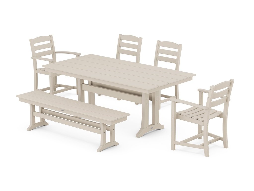 La Casa Cafe 6-Piece Farmhouse Dining Set With Trestle Legs Photo