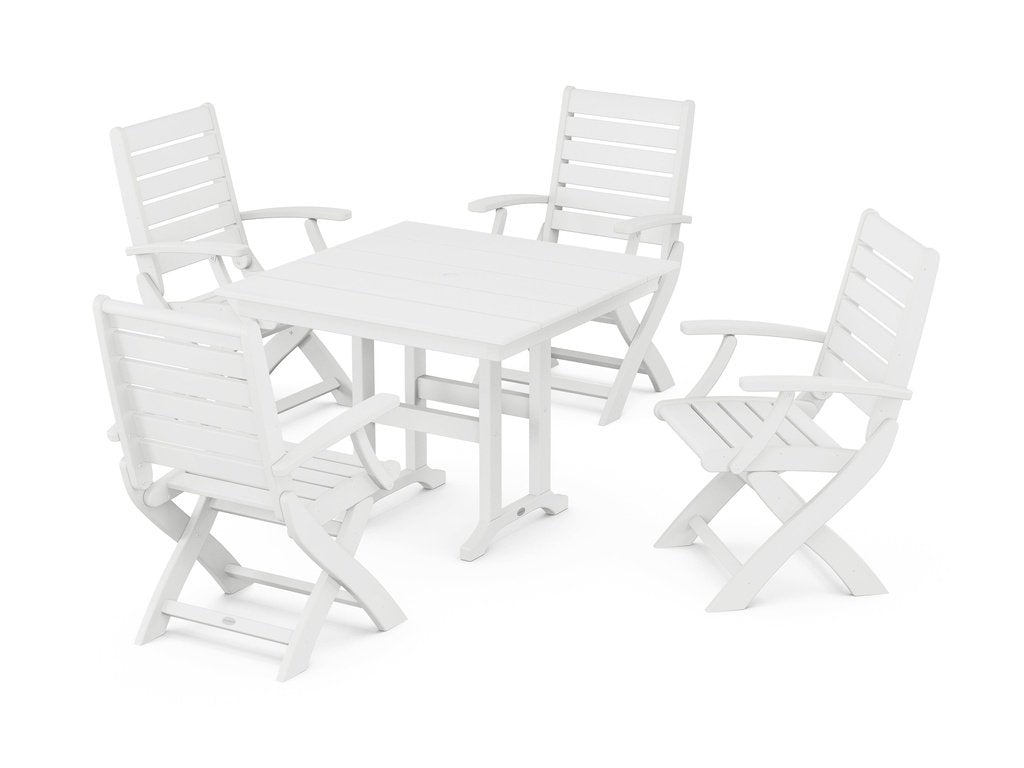 Signature Folding Chair 5-Piece Farmhouse Dining Set Photo