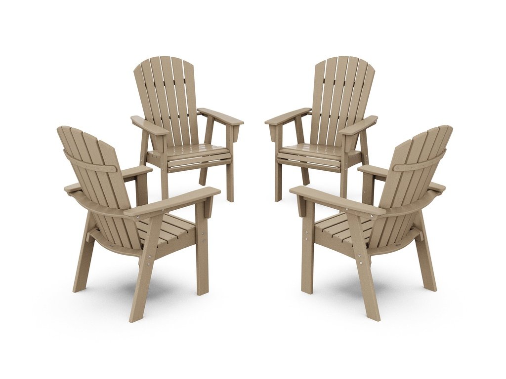 Nautical 4-Piece Curveback Upright Adirondack Conversation Set Photo