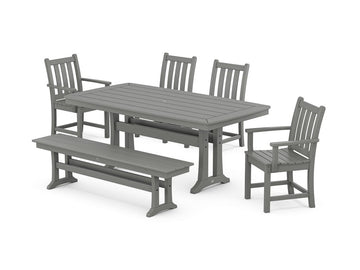 Traditional Garden 6-Piece Dining Set with Trestle Legs Photo