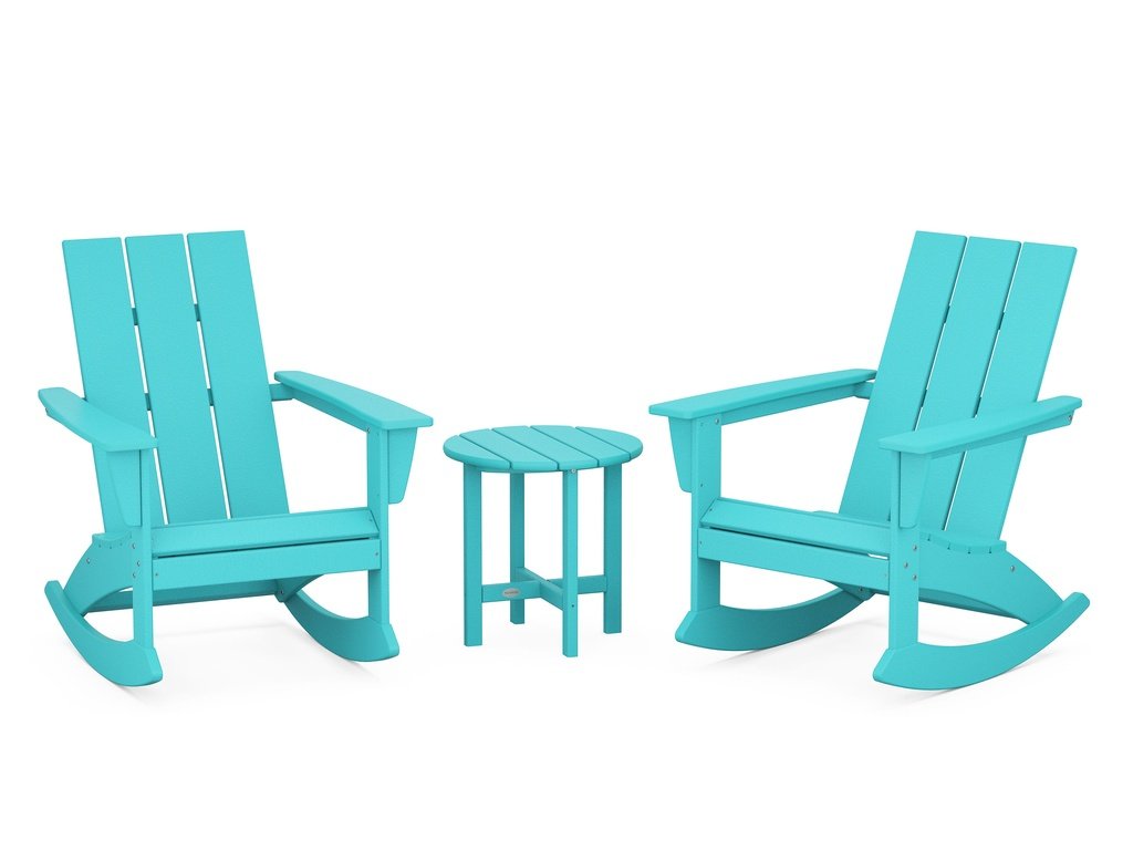 Modern 3-Piece Adirondack Rocking Chair Set Photo