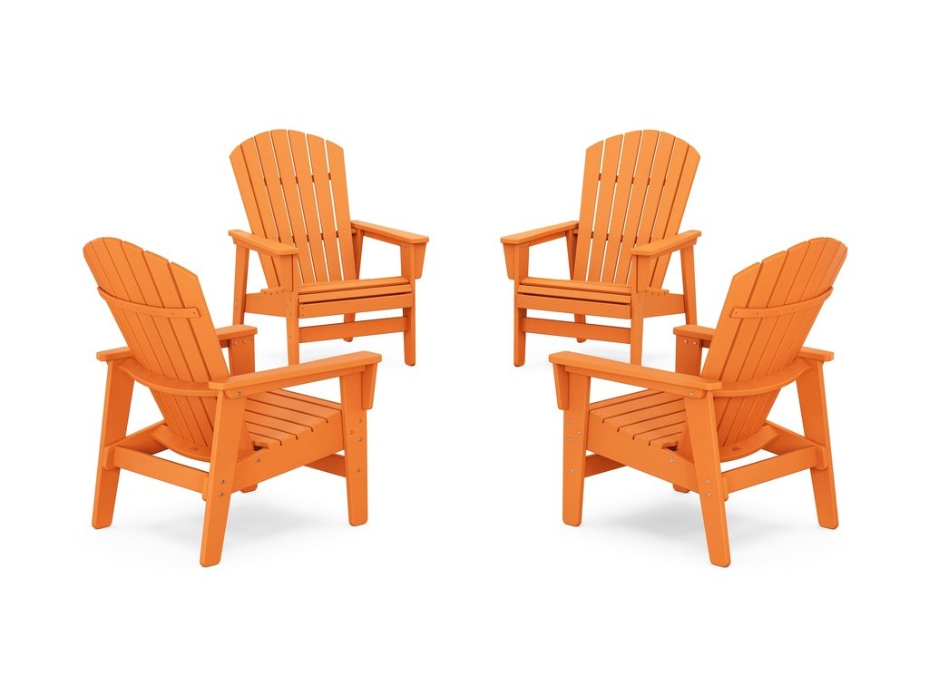 4-Piece Nautical Grand Upright Adirondack Chair Conversation Set Photo