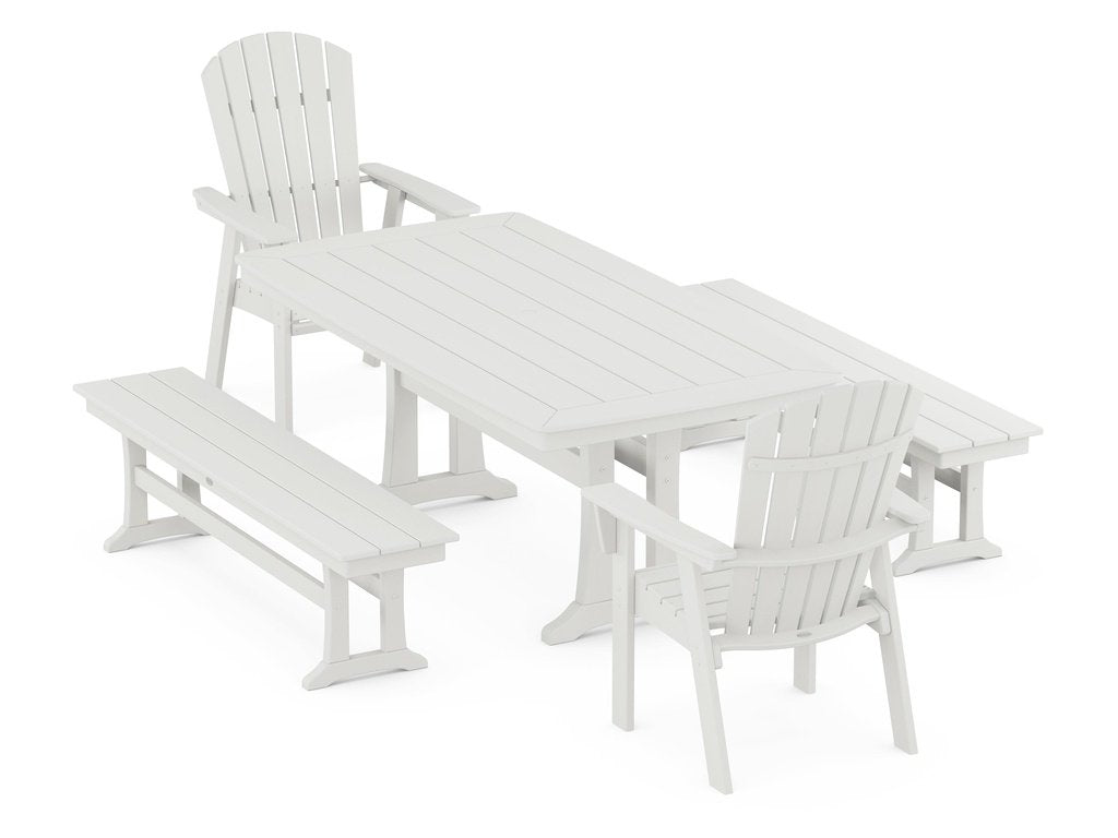 Nautical Adirondack 5-Piece Dining Set with Trestle Legs Photo