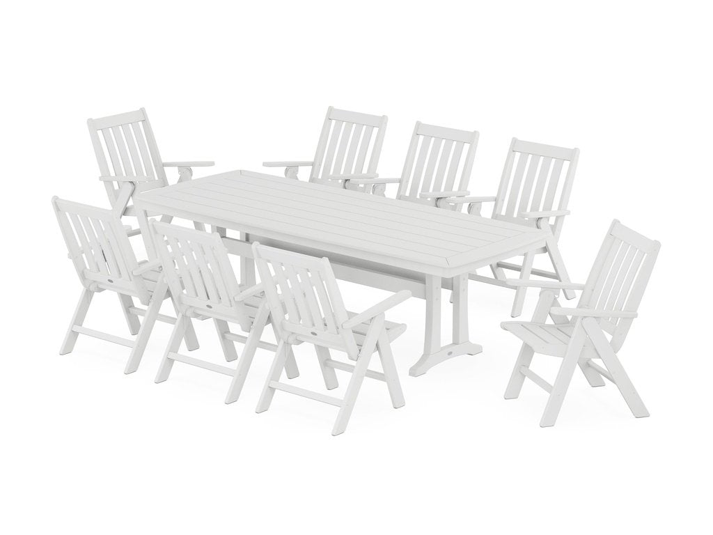 Vineyard Folding 9-Piece Dining Set with Trestle Legs Photo