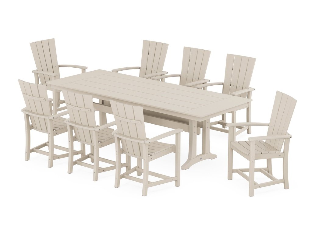 Quattro Adirondack 9-Piece Farmhouse Dining Set with Trestle Legs Photo