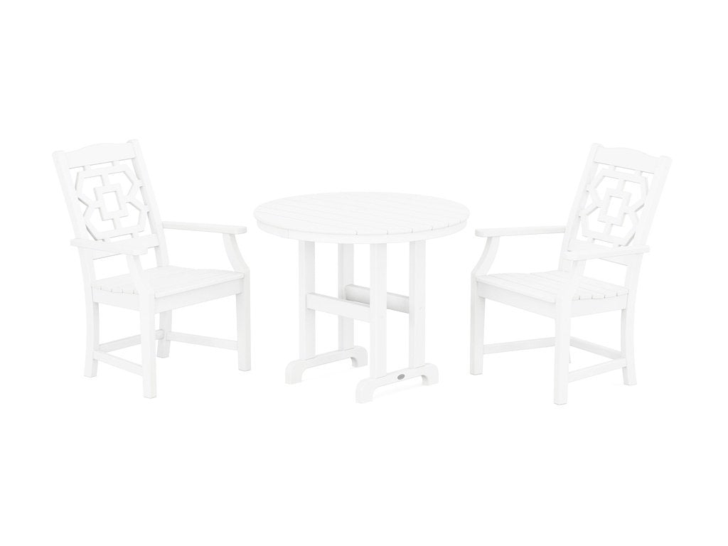 Chinoiserie 3-Piece Farmhouse Dining Set Photo