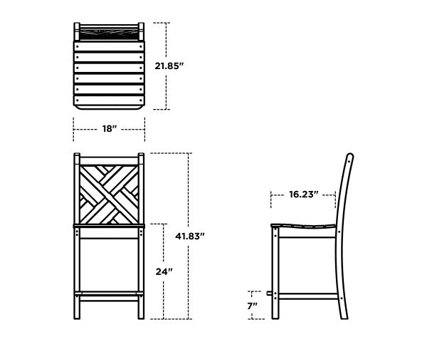 Chippendale Counter Side Chair | Natural Finish - Retreat Home Furniture